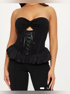 Fashion Nova Strapless Peplum Top